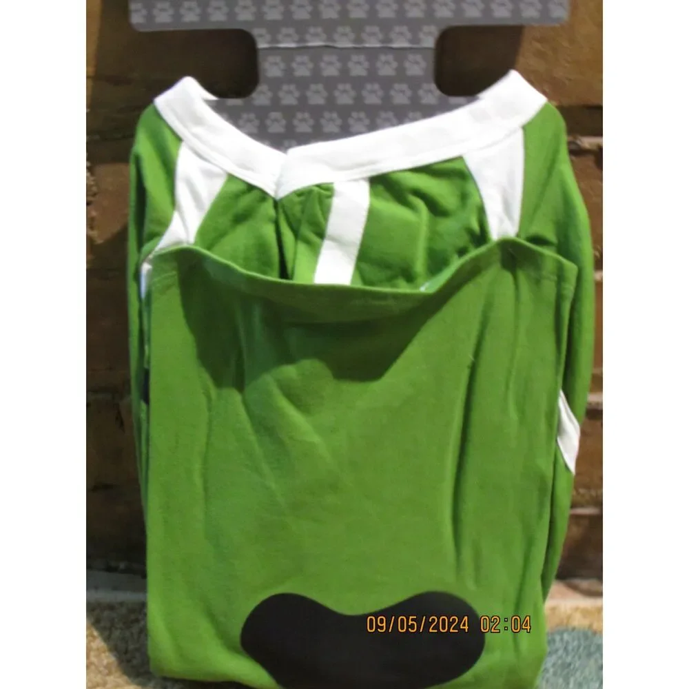 DOG COSTUME COACH CANINE GREEN PAW PRINT NEW SIZE L FITS UP TO 90LBS HALLOWEEN